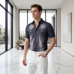 Camisa Vittorio™ em Denim Premium com Lavagem Degradê