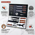Kit de Facas com 6 Peças Profissionais Modern Lar™ / Cozinha Completa com Estilo, Conforto e Eficiência
