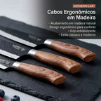 Kit de Facas com 6 Peças Profissionais Modern Lar™ / Cozinha Completa com Estilo, Conforto e Eficiência