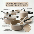 Jogo Panelas 9 Peças Antiaderente Modern Lar™ Conjunto Cozinha Completa Com Acessórios Inclusos!