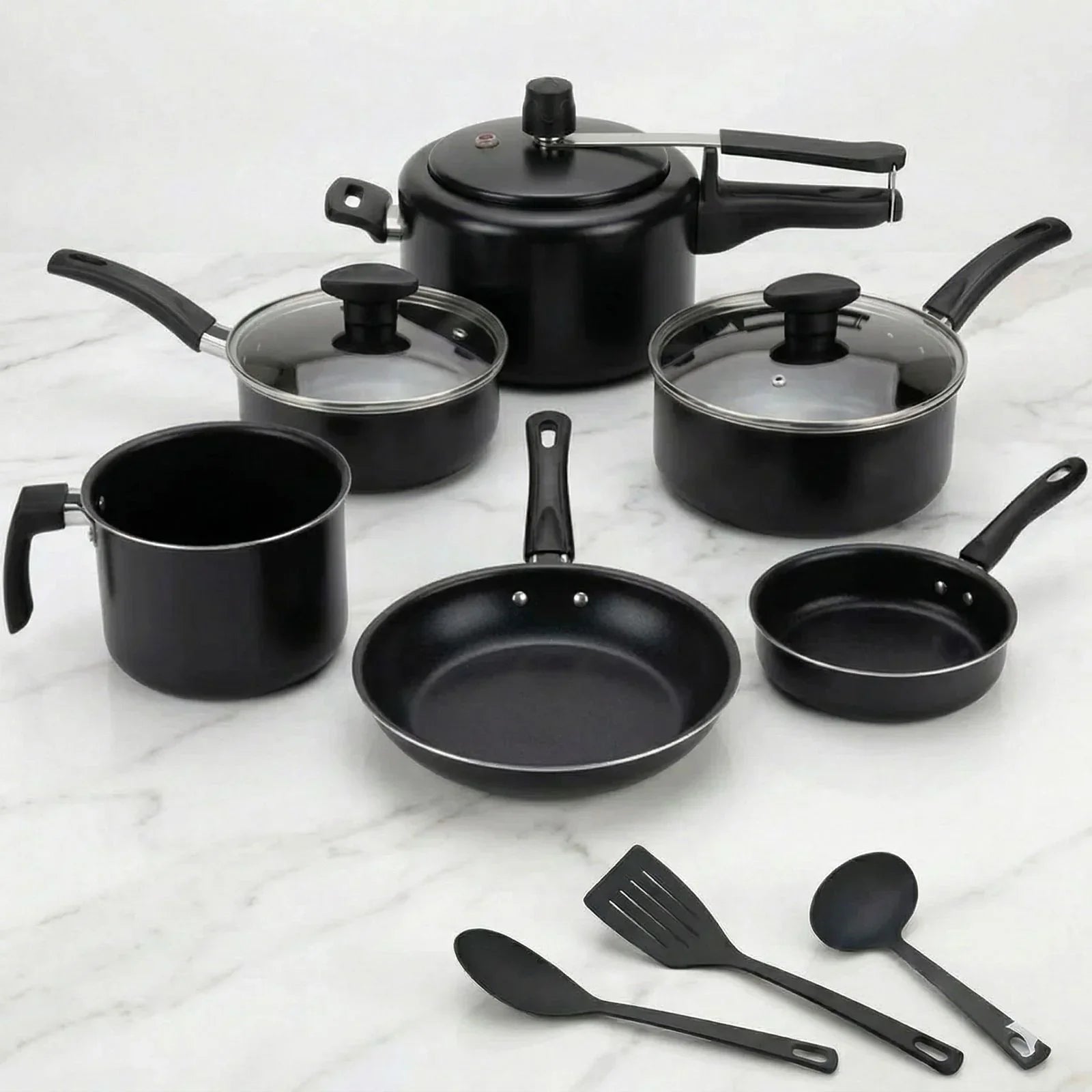 Jogo Panelas 9 Peças Antiaderente Modern Lar™ Conjunto Cozinha Completa Com Acessórios Inclusos!