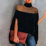 Blusinha Parma™ com Gola Alta e Ombros Transparentes