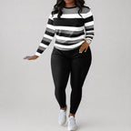 Conjunto Alice™ com Estampa Listrada e Caimento Modelador