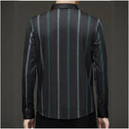 Camisa Social Velluto™ com Listras Italianas e Caimento Premium / Elegância Refinada Para o Homem Moderno!