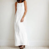 Vestido Thayssa™ em Algodão Leve com Alças Finas / Elegância e Frescor Para Dias Inesquecíveis!