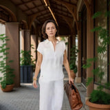 Conjunto Isadora™ em Linho de Algodão com Corte Reto e Sofisticado / Um Clássico Reinventado para o Seu Dia!