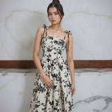Vestido Violetta™ com Estampa Floral e Saia Ampla Confortável / Sofisticação Atemporal e Liberdade para Mulheres de Reais!