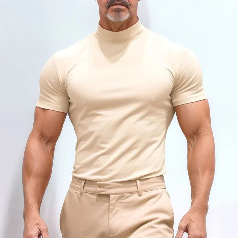 [COMPRE 1 LEVE 3] Camiseta St. Moritz™ com Gola Alta e Design Clean / Minimalismo Refinado para Homens de Presença!