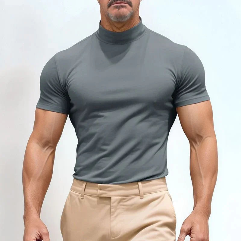 [COMPRE 1 LEVE 3] Camiseta St. Moritz™ com Gola Alta e Design Clean / Minimalismo Refinado para Homens de Presença!