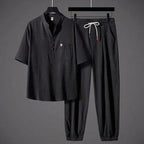 Conjunto Sartori™ em Viscose Premium com Gola Minimalista / O Ponto de Encontro Entre Conforto e Classe!