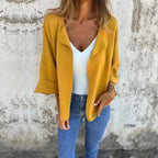 Cardigan Belluno™ Estilo Blazer em Viscose Rústica / Sofisticação Atemporal com Conforto e Charme Artesanal!