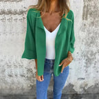 Cardigan Belluno™ Estilo Blazer em Viscose Rústica / Sofisticação Atemporal com Conforto e Charme Artesanal!