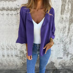 Cardigan Belluno™ Estilo Blazer em Viscose Rústica / Sofisticação Atemporal com Conforto e Charme Artesanal!