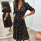 Vestido Charlotte Poá™ em Popelina com Mangas Laço e Caimento Fluido / Um Toque de Charme Vintage e Moderno!