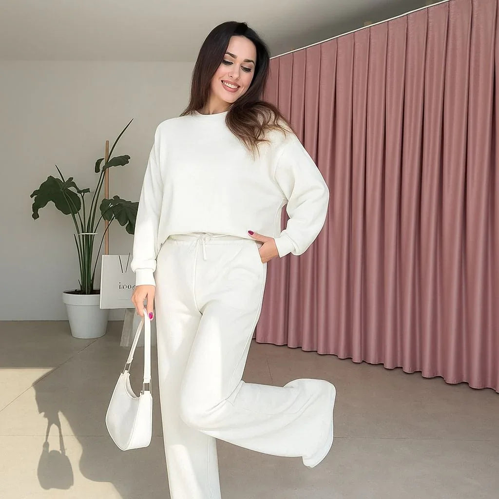 Conjunto em Moletom Hermoza™ Tecido Macio com acabamento Aveludado / Minimalismo Sofisticado para Todos os Dias!