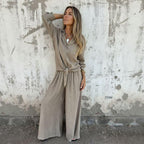Conjunto Valença™ em Viscose Rústica de Caimento Nobre / Sofisticação Natural para Mulheres de Presença!