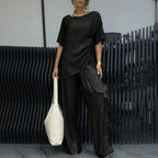 Conjunto Nomad Chic™ 2 Peças com Design Assimétrico e Silhueta Fluida / Elegância Moderna para a Rotina Dinâmica!