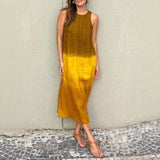 Vestido Siena™ em Linho de Algodão com Efeito Degradê