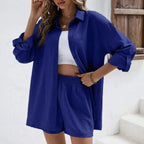 Conjunto Alma™ com Camisa e Shorts em Algodão Texturizado