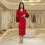 Vestido Scarlet™ com Decote Transpassado e Cinto Exclusivo de Brinde!
