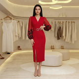 Vestido Scarlet™ com Decote Transpassado e Cinto Exclusivo de Brinde!