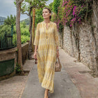 Vestido Soleil Class™ em Viscose Premium com Estampa Mediterrânea