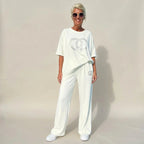 Conjunto Madame Clarice™ em Malha Confort com Detalhes em Cristais Elegantes
