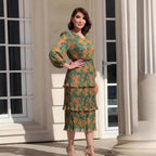 Vestido Lunaria™ com Saia em Camadas + Cinto Fino de Brinde!