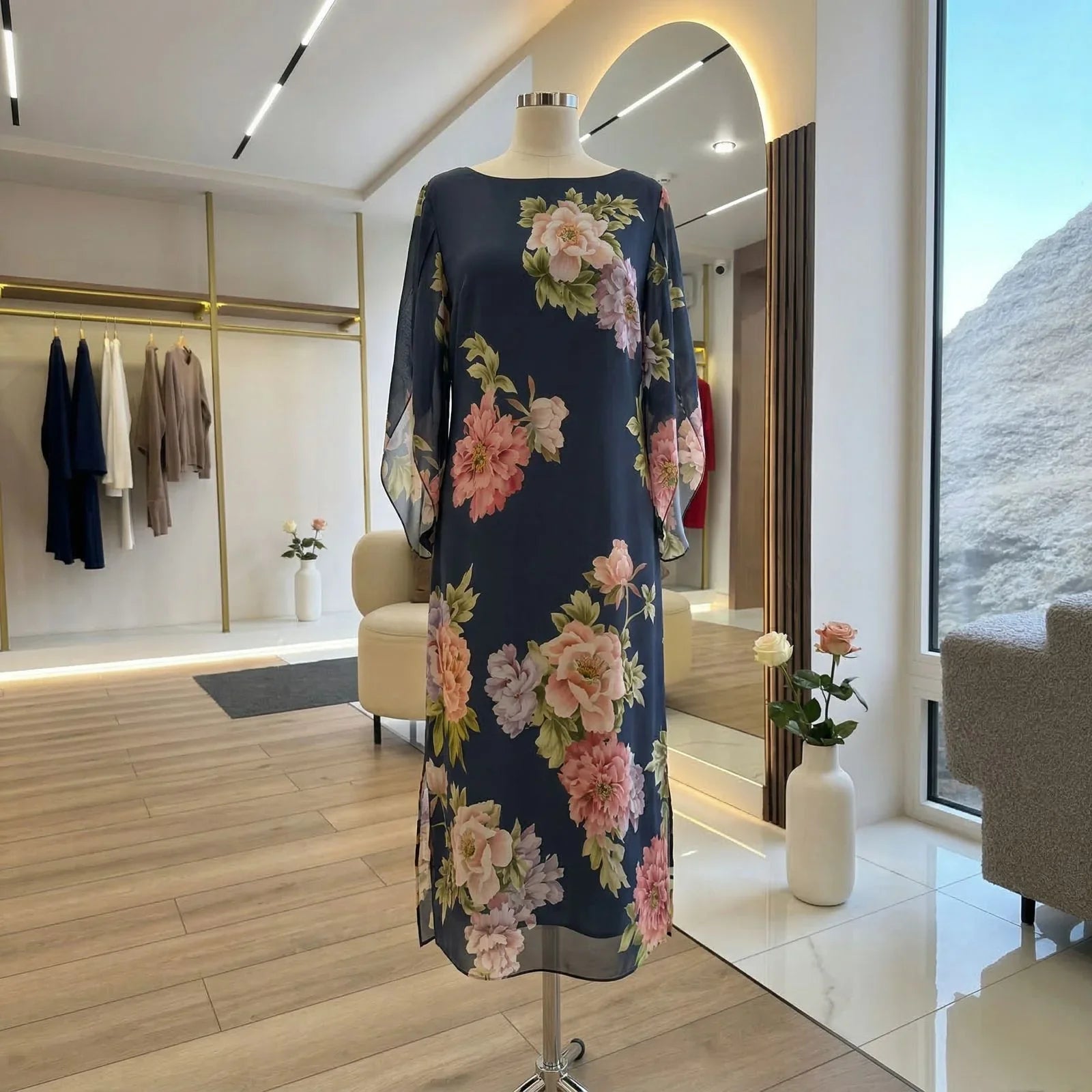 Vestido Isabel™ em Viscose Premium com Estampa Floral