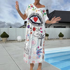 Vestido SeaBreeze™ com Estampas Artísticas e Caimento Solto