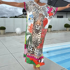 Vestido SeaBreeze™ com Estampas Artísticas e Caimento Solto