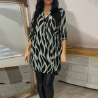 Camisa Ravelle™ com Estampa Abstrata e Corte Amplo