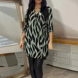 Camisa Ravelle™ com Estampa Abstrata e Corte Amplo