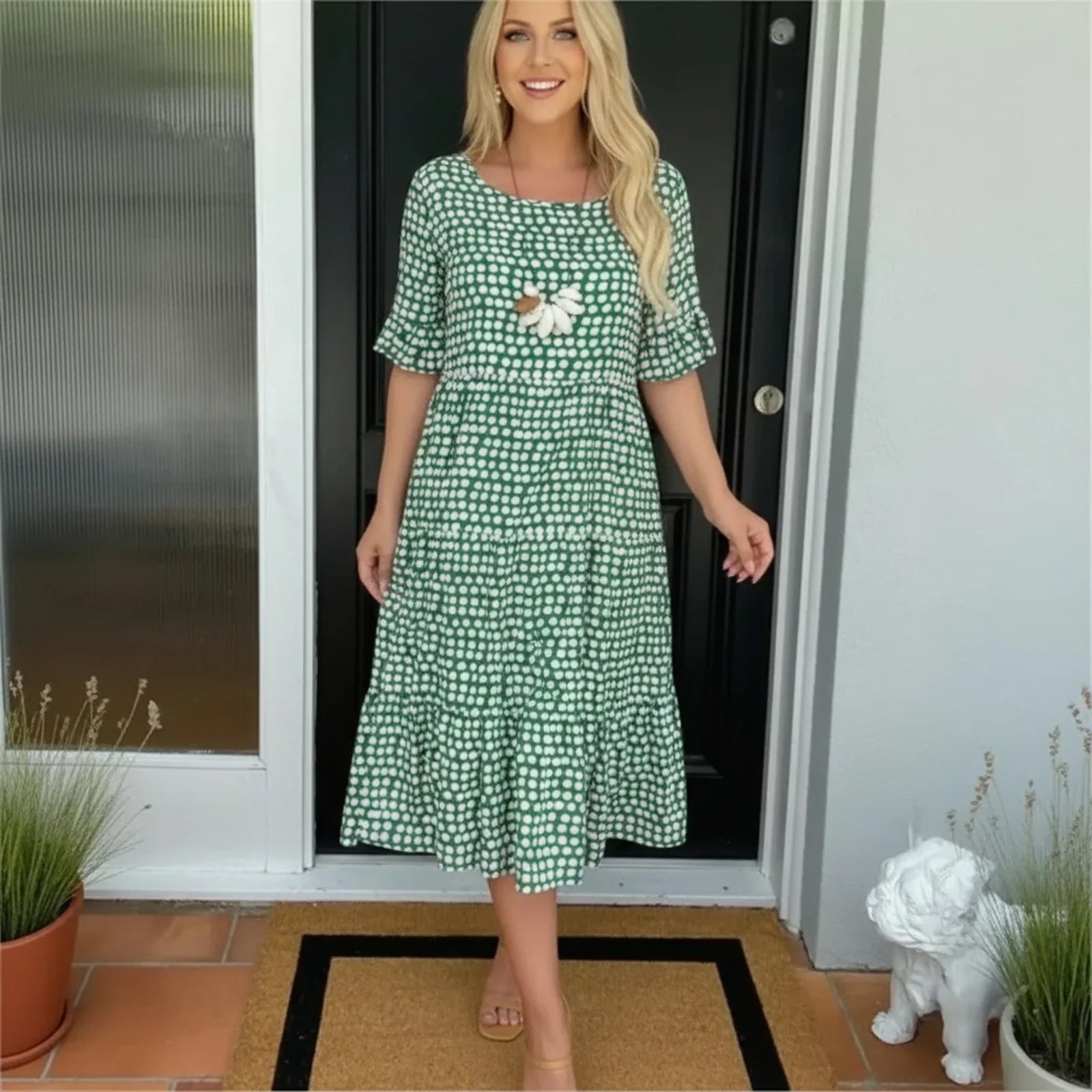 Vestido Eloria™ com Caimento Solto e Charme Atemporal