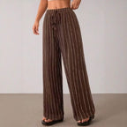 Calça Zirelle™ com Listras Elegantes e Conforto Inteligente
