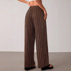 Calça Zirelle™ com Listras Elegantes e Conforto Inteligente