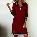 Vestido Navelle™ com Gola Polo e Elegância Descomplicada