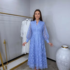 Vestido Imperial™ Rendado com Mangas Bufantes