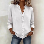 Blusa Sorelle™ com Babado Vertical e Visual Atemporal