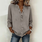 Blusa Sorelle™ com Babado Vertical e Visual Atemporal