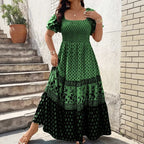 Vestido Selaris™ com Mangas Bufantes e Caimento Fluido