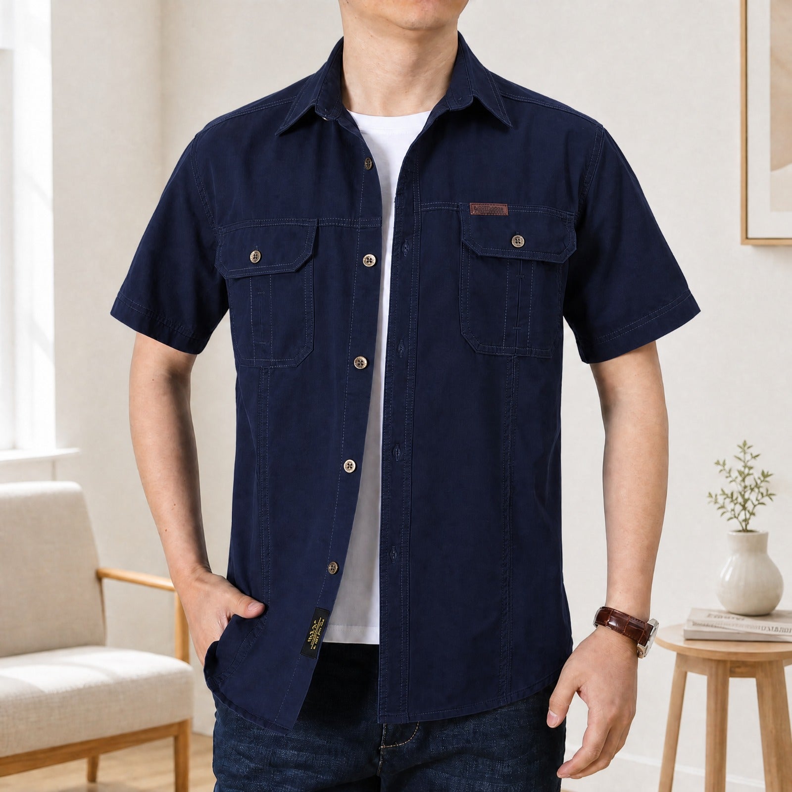 Camisa Adventure™ em Algodão com Bolsos Utilitários