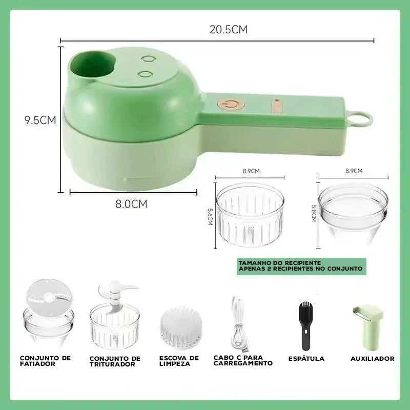 Cortador PrimeMix™ Elétrico com Função Autolimpante / Praticidade e Design para Cozinhas Inteligentes!