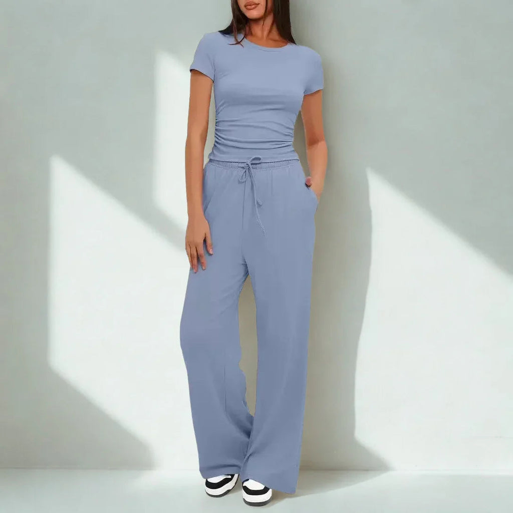 Conjunto Amália™ em Malha Premium de Algodão Misto / O Aconchego Chic Perfeito para Viagens, Passeios e Momentos de Bem-Estar!