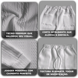 Conjunto Masculino EliteWear™ em Malha Trançada Estruturada / Para Homens que Valorizam Conforto e Presença!