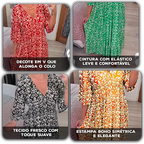 [COMPRE 2 E LEVE 3]  Vestido Harmonia Tropical™ com Estampa Boho e Tecido Leve / Um Toque de Cor e Liberdade para seu Dia!