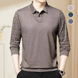 Camisa Harper™ com Design de Camada Dupla e Manga Xadrez / Modernidade e Estilo em Sintonia Perfeita